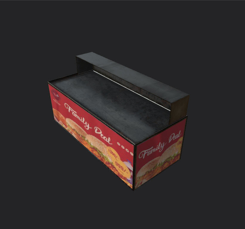 Tables and Counters Low-poly 3D model_39