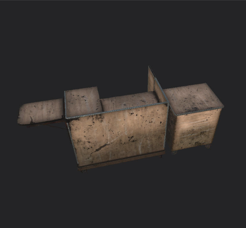 Tables and Counters Low-poly 3D model_36