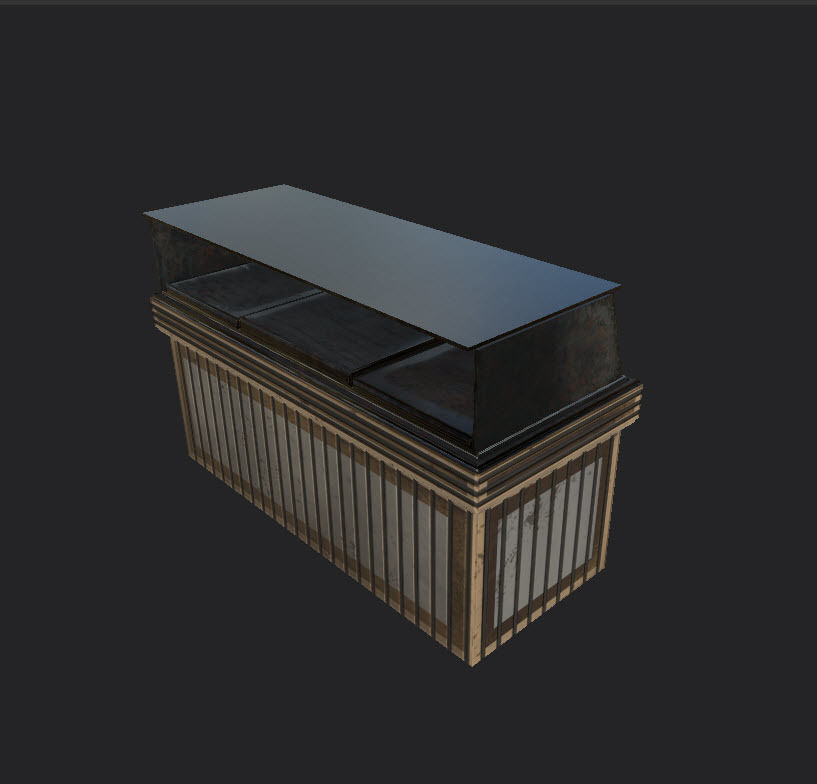 Tables and Counters Low-poly 3D model_12