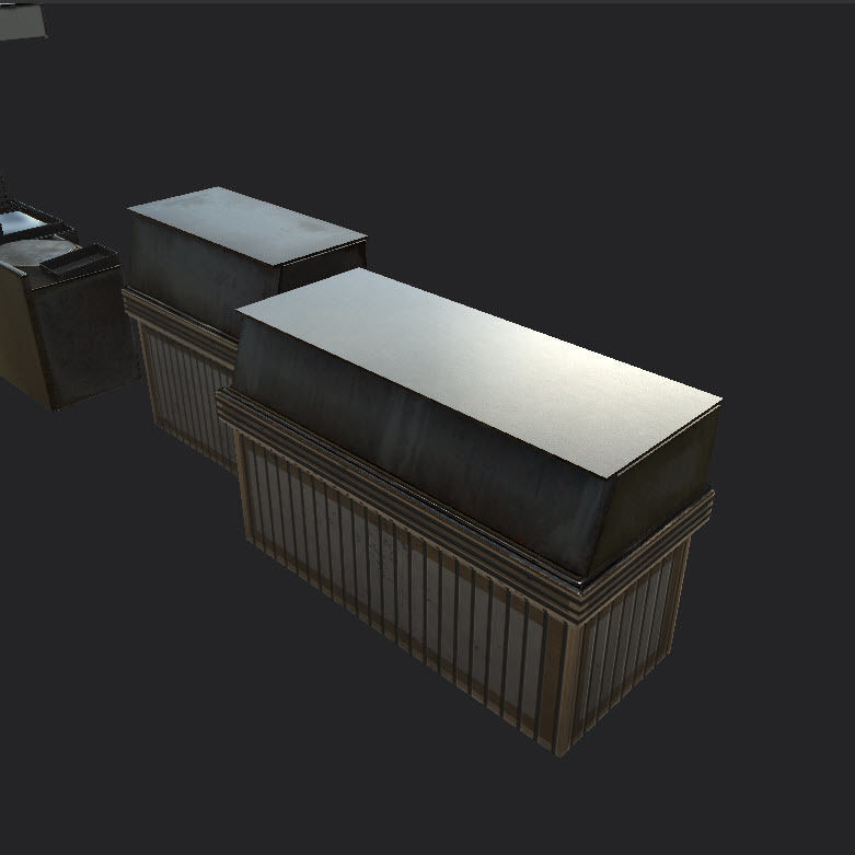 Tables and Counters Low-poly 3D model_27