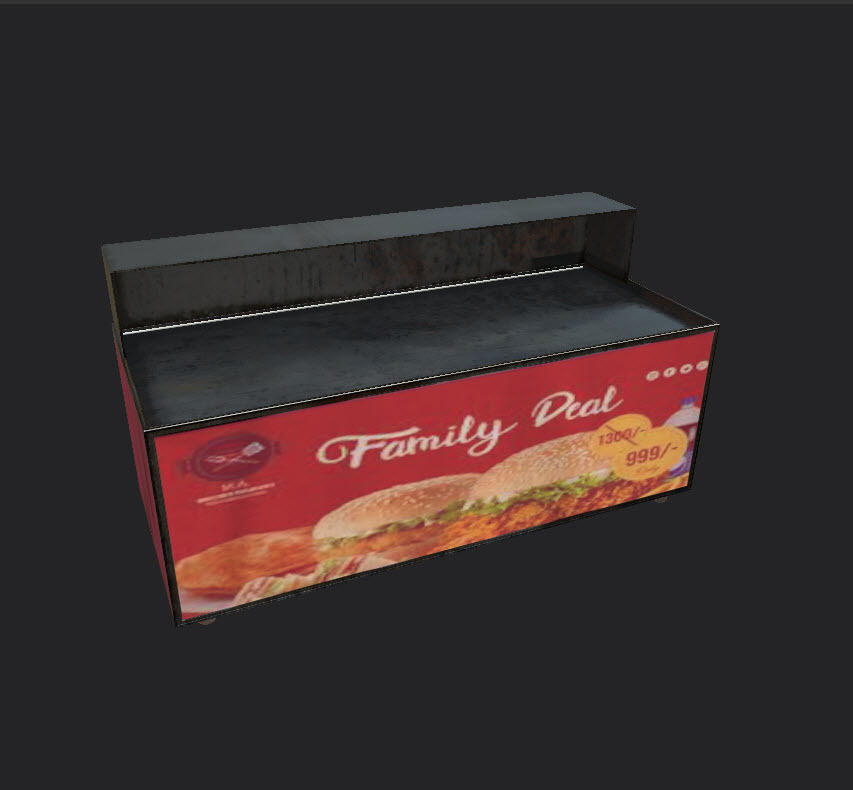 Tables and Counters Low-poly 3D model_26