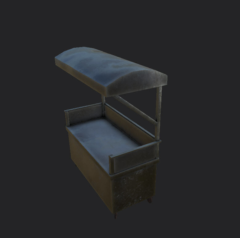 Tables and Counters Low-poly 3D model_3