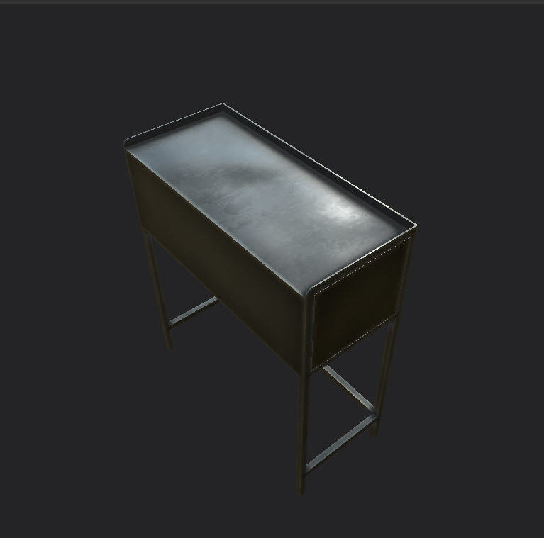 Tables and Counters Low-poly 3D model_4