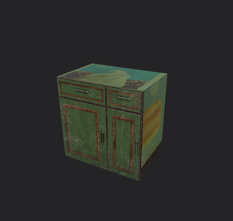 Tables and Counters Low-poly 3D model_21