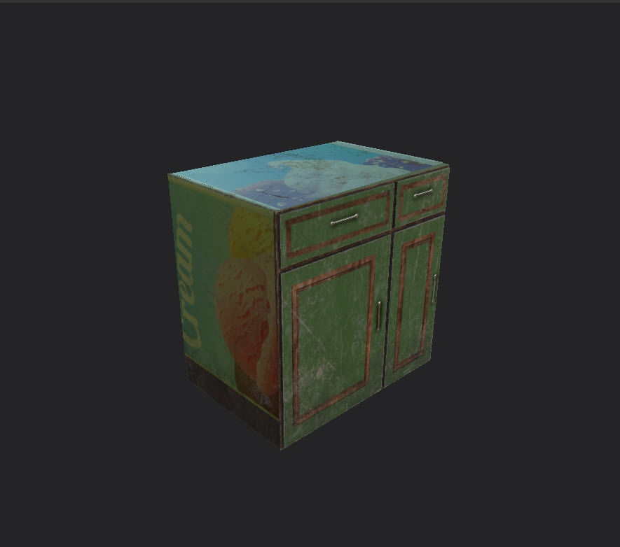 Tables and Counters Low-poly 3D model_8