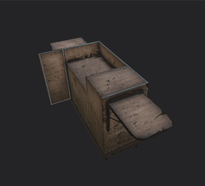 Tables and Counters Low-poly 3D model_10