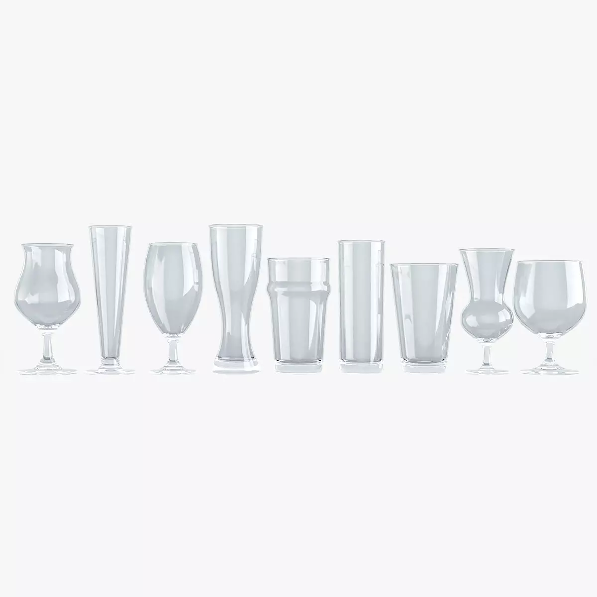 Pint Beer Glass Shapes 3D model