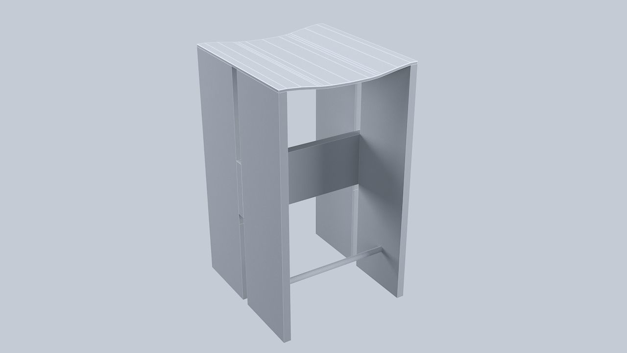 Bar stool Low-poly 3D model_5