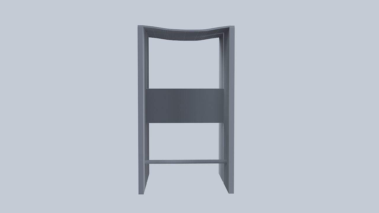 Bar stool Low-poly 3D model_7