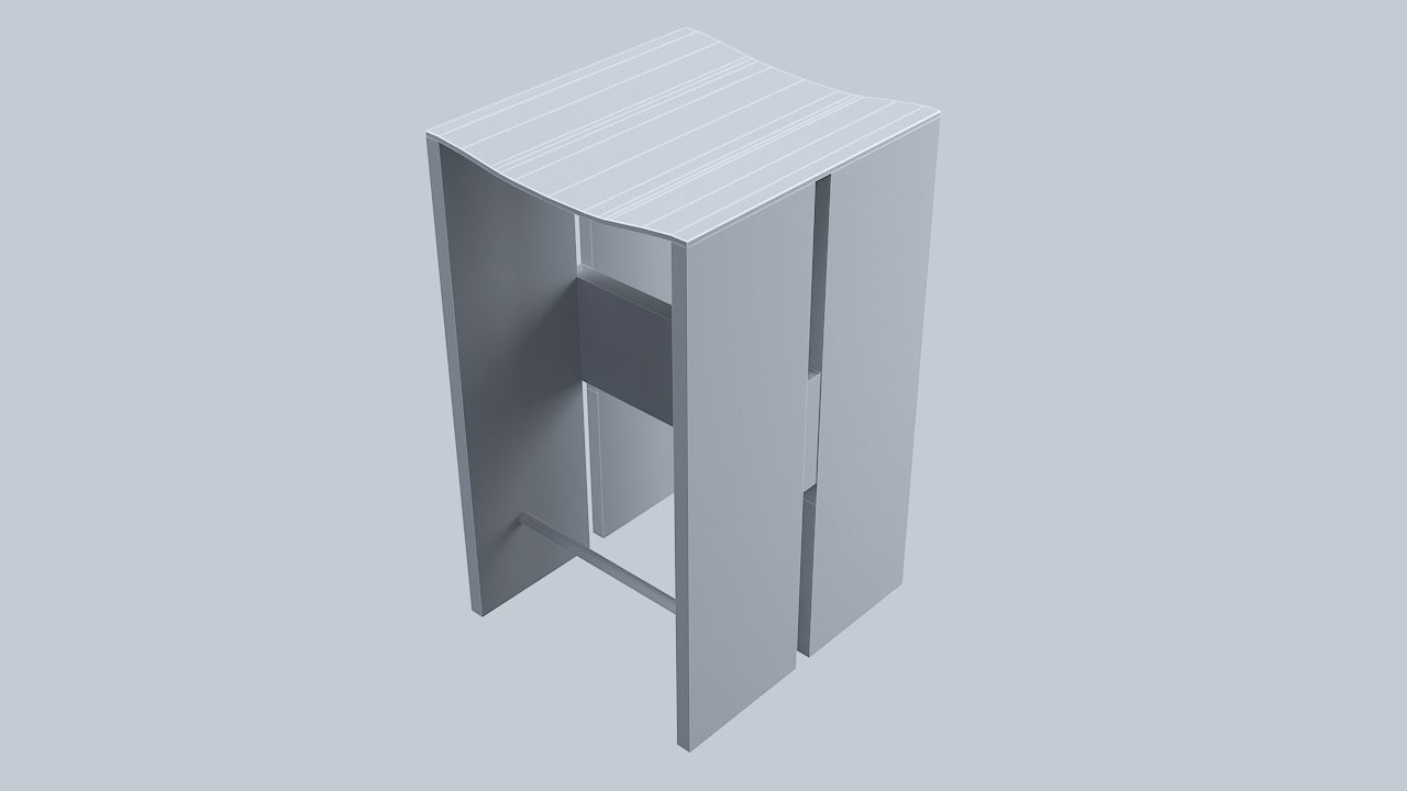 Bar stool Low-poly 3D model_6