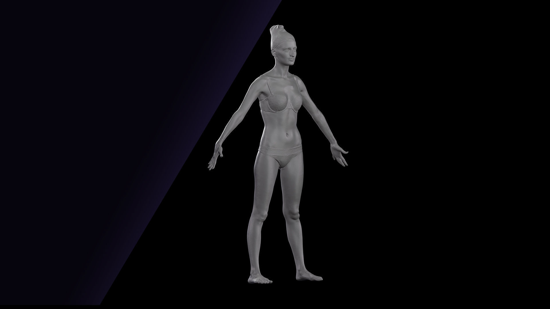 Cleaned A Pose Scan Waja Underwear 3D model_8