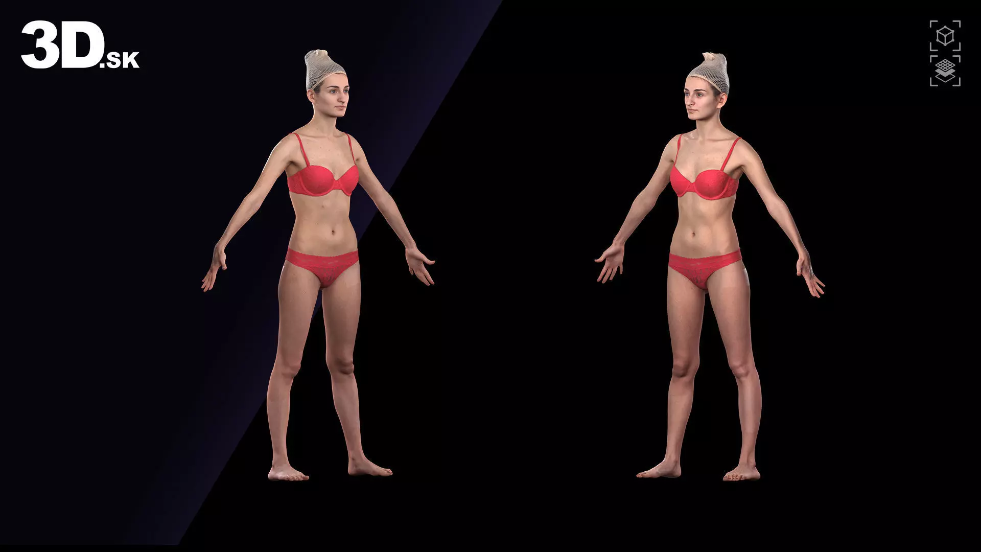 Cleaned A Pose Scan Waja Underwear 3D model_0