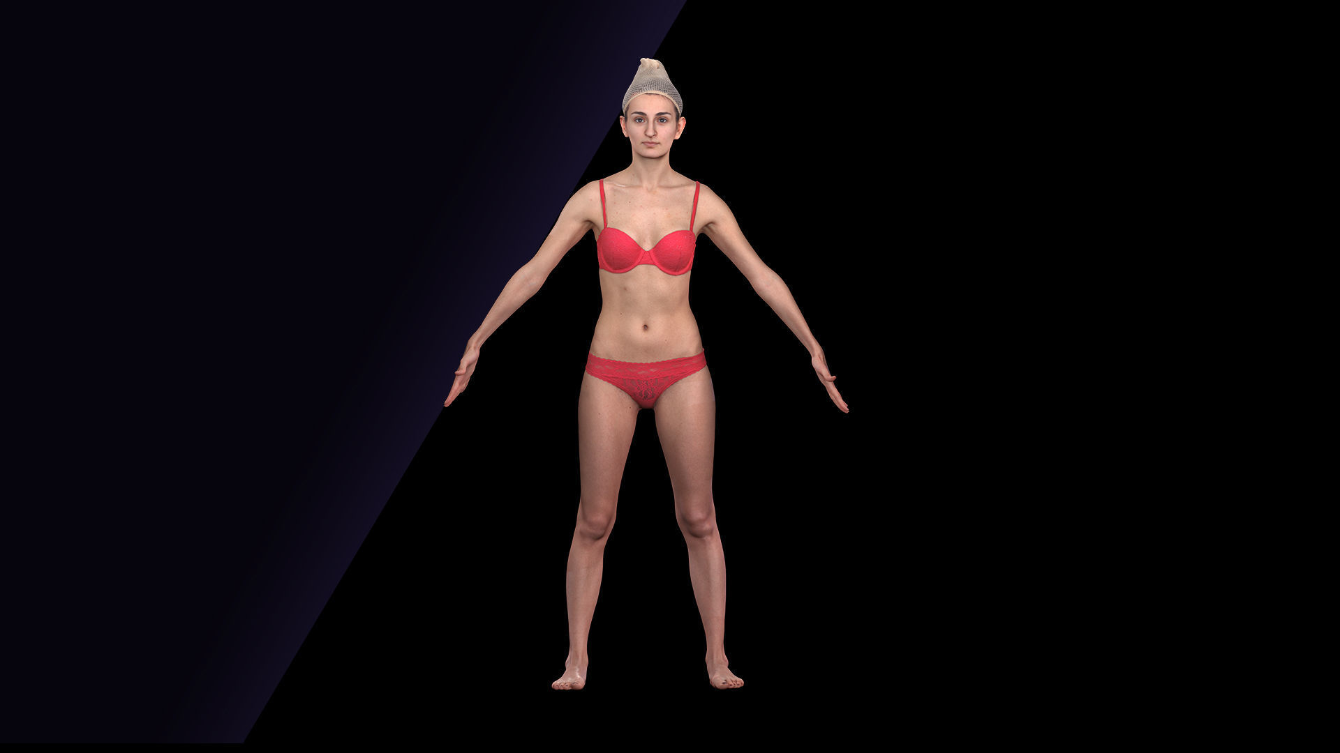 Cleaned A Pose Scan Waja Underwear 3D model_1