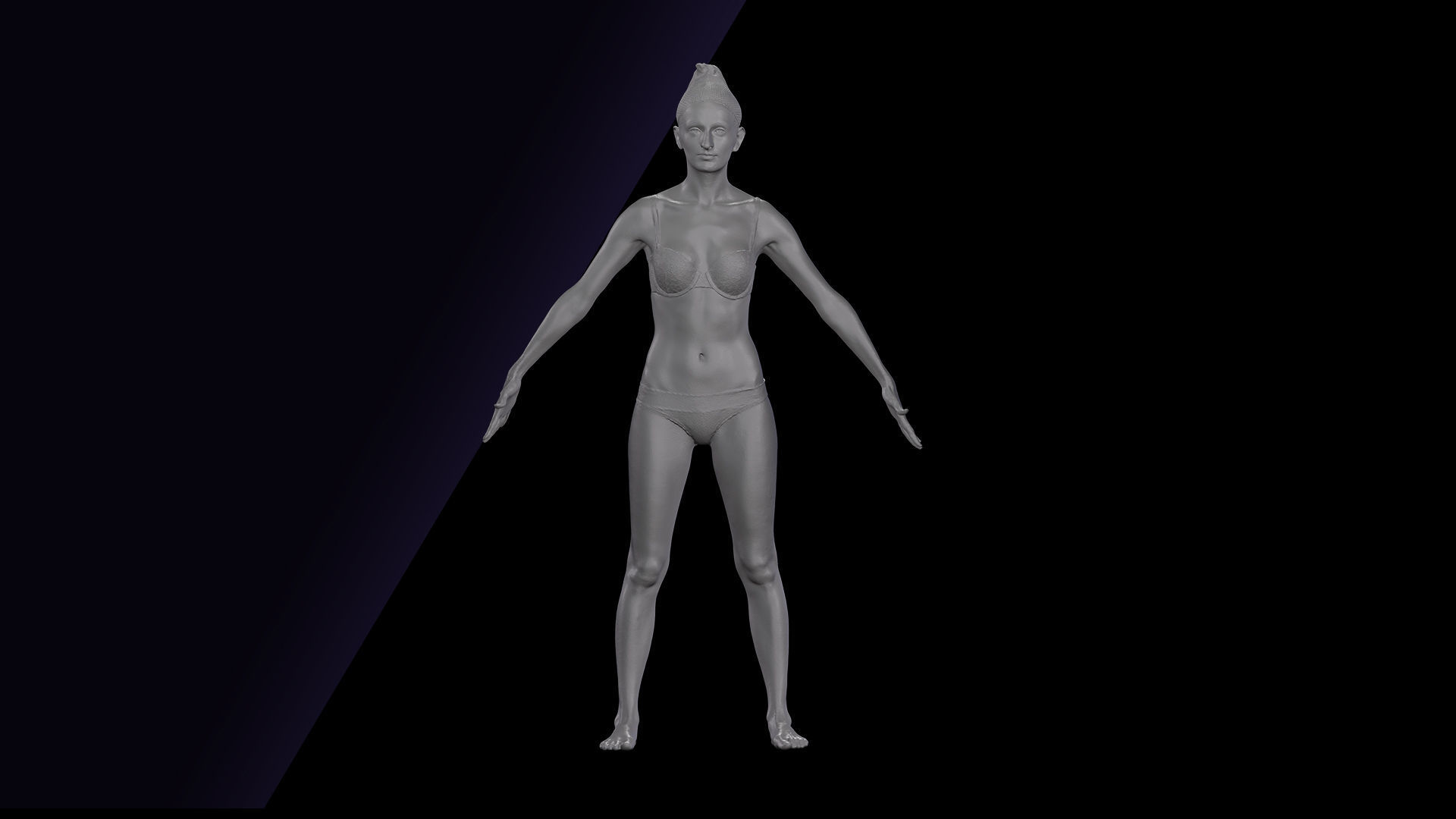 Cleaned A Pose Scan Waja Underwear 3D model_6