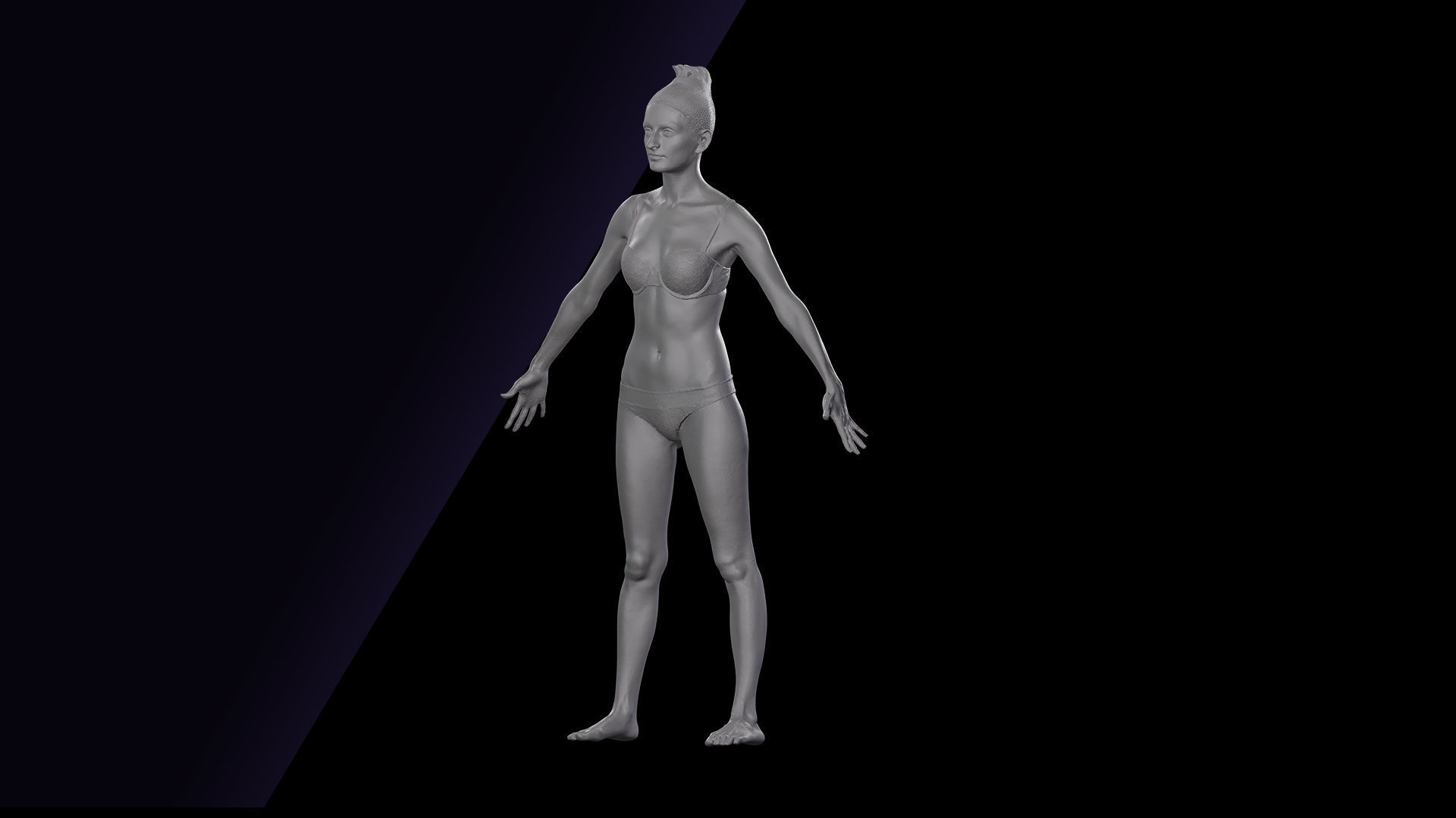 Cleaned A Pose Scan Waja Underwear 3D model_10
