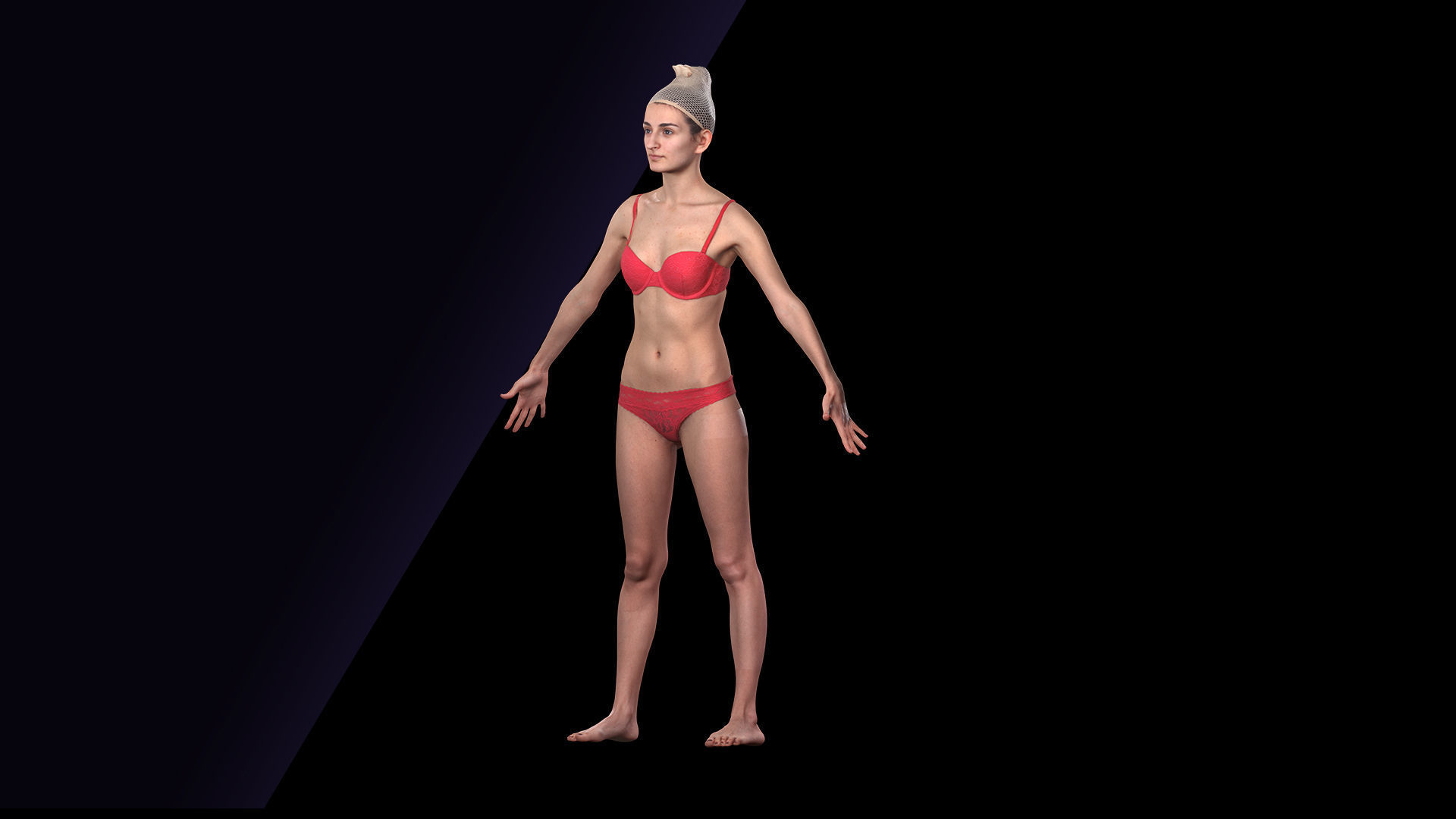 Cleaned A Pose Scan Waja Underwear 3D model_5