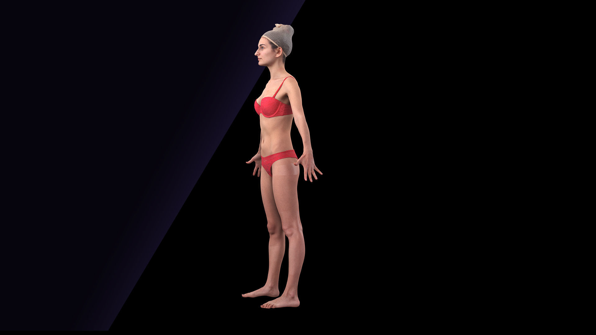 Cleaned A Pose Scan Waja Underwear 3D model_4
