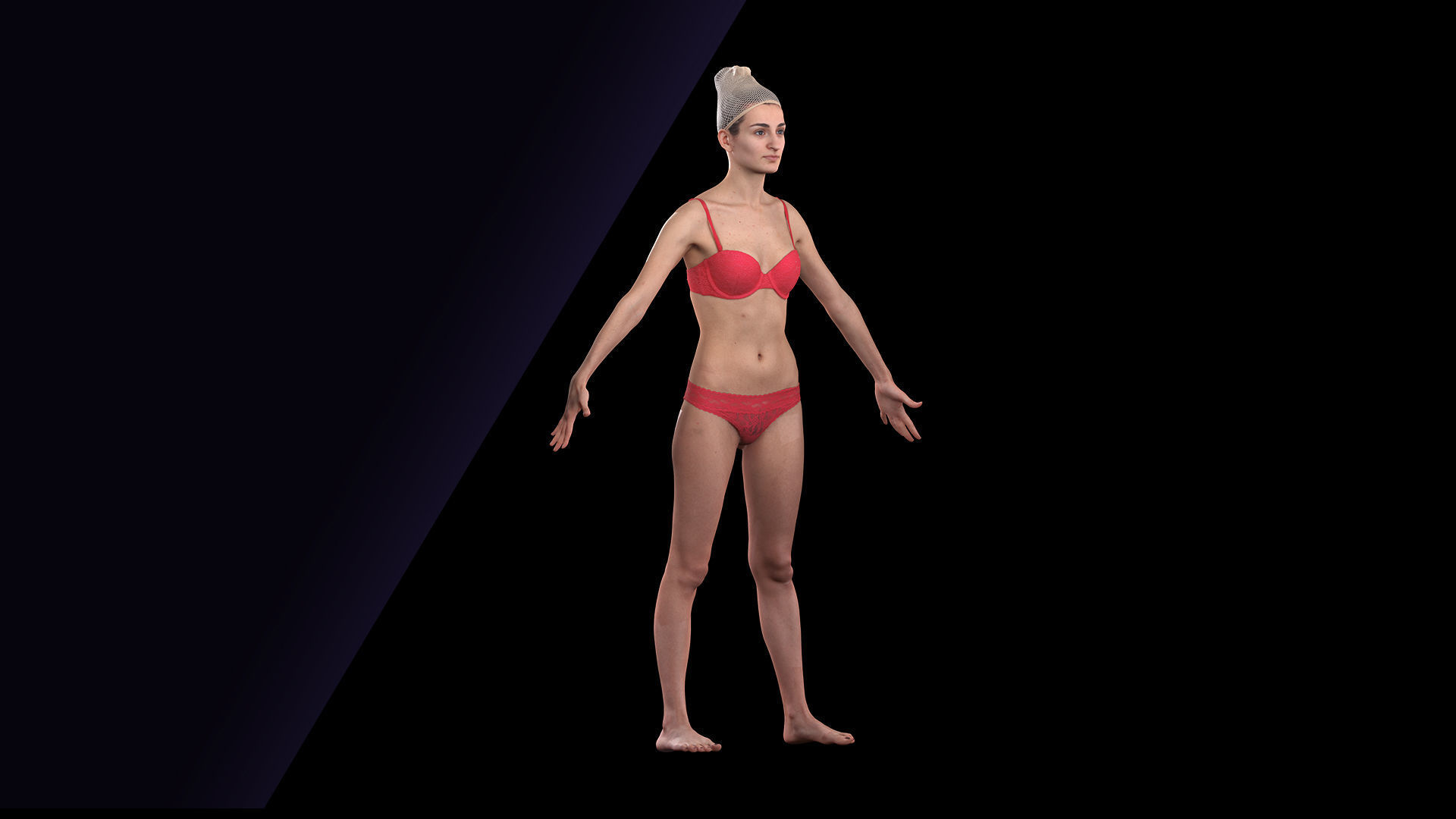 Cleaned A Pose Scan Waja Underwear 3D model_2