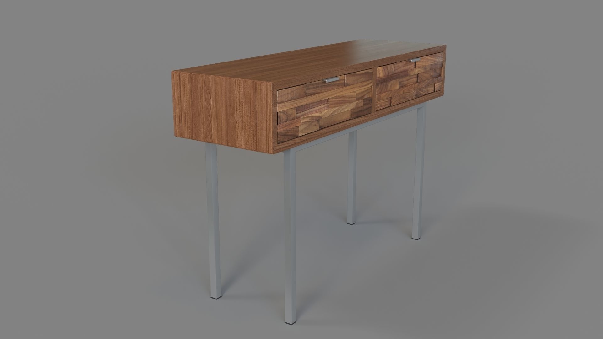 Innes Console Tables Walnut 3D model_2
