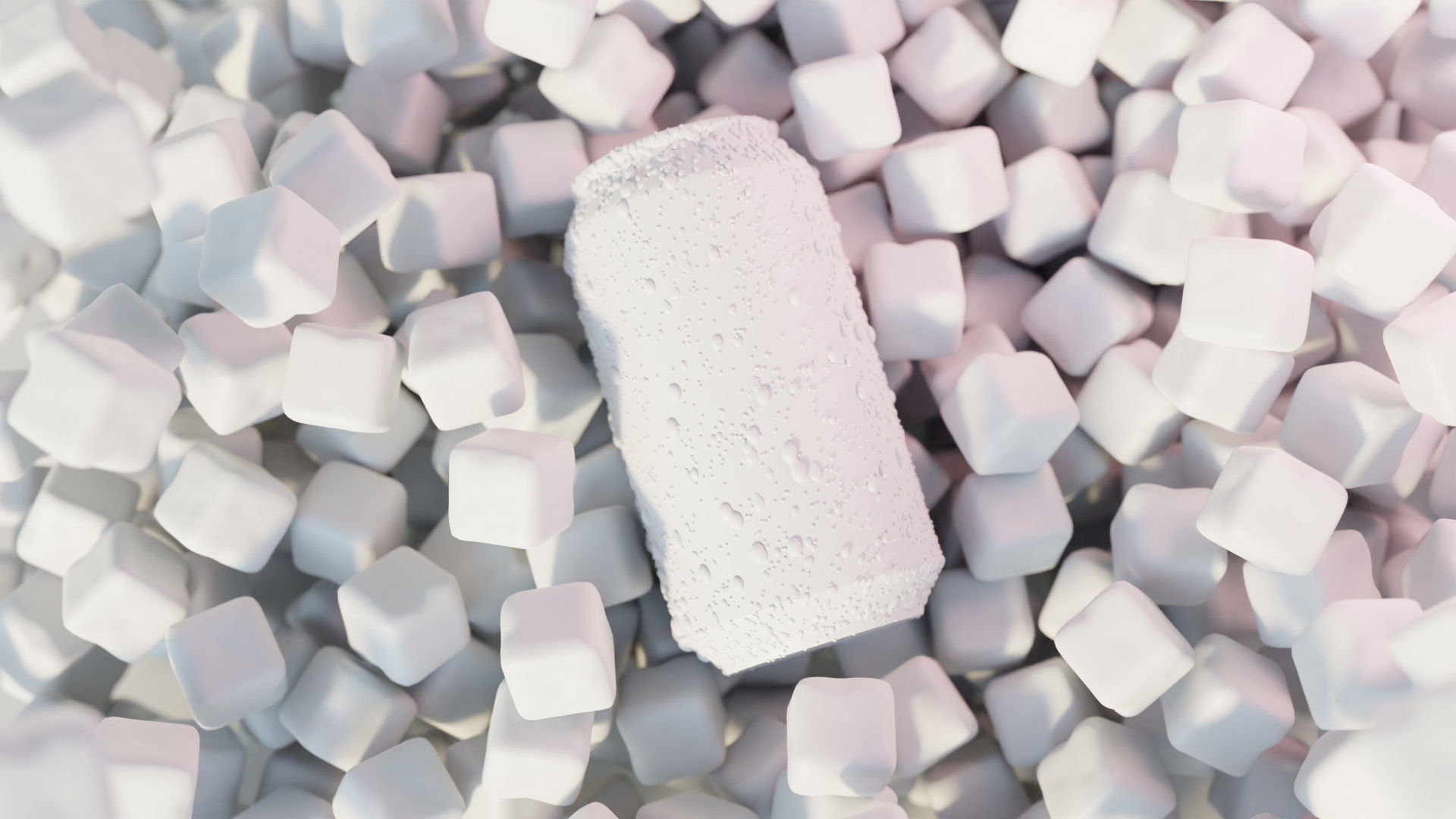 Coke Can with Condensation and Ice Cubes 3D model_1