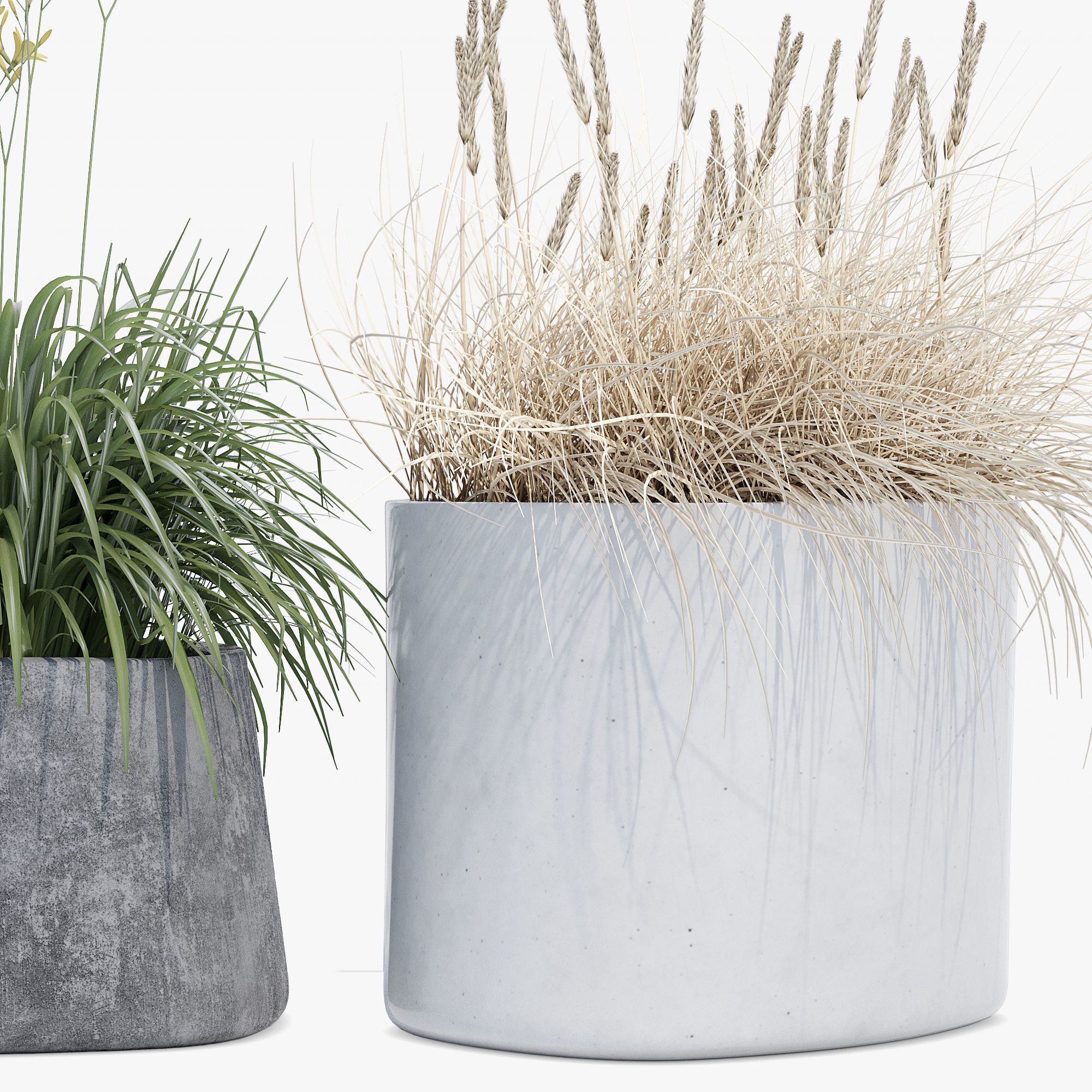 planter set 1 two concrete planters 3D model_4