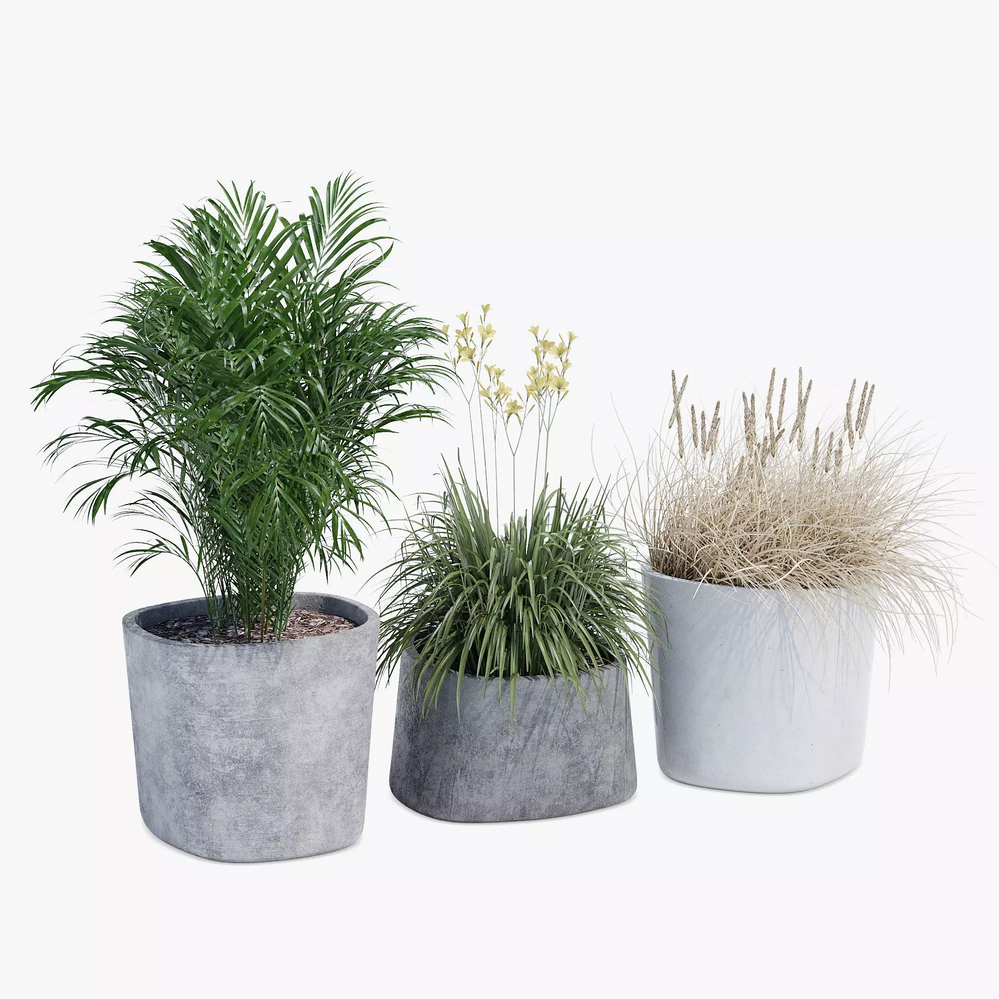planter set 1 two concrete planters 3D model_0
