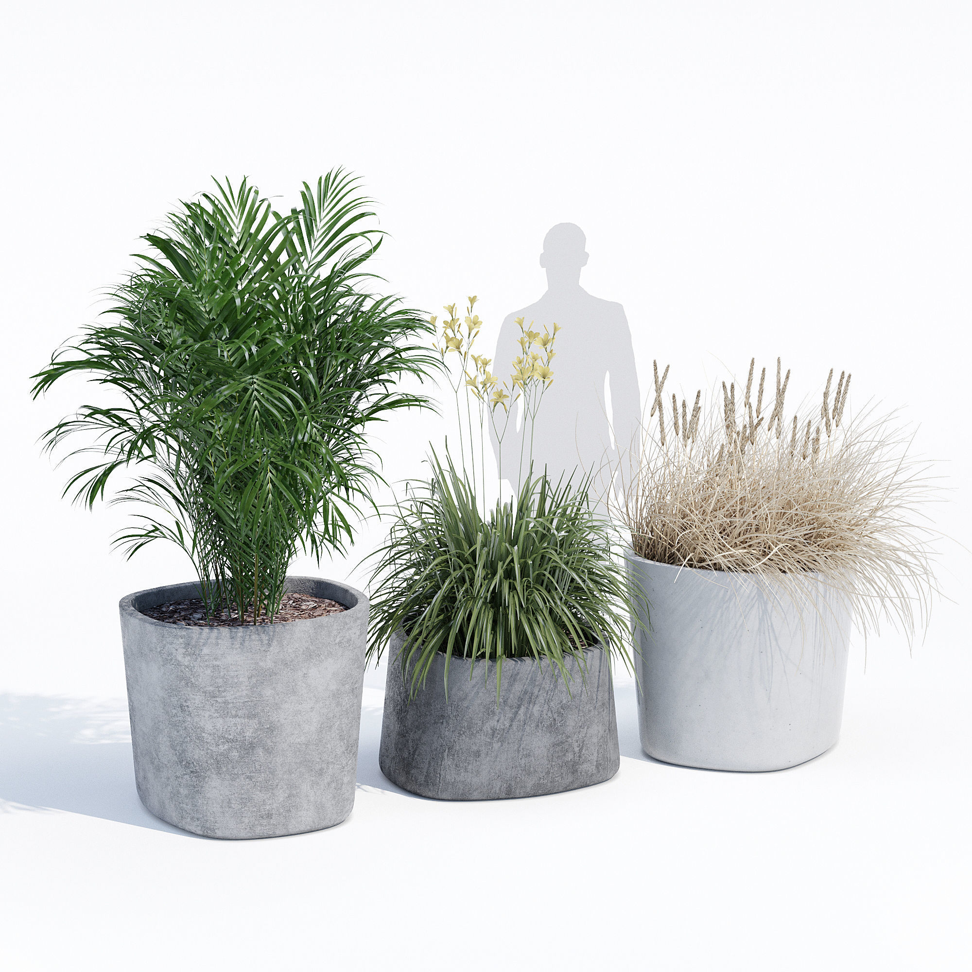 planter set 1 two concrete planters 3D model_9
