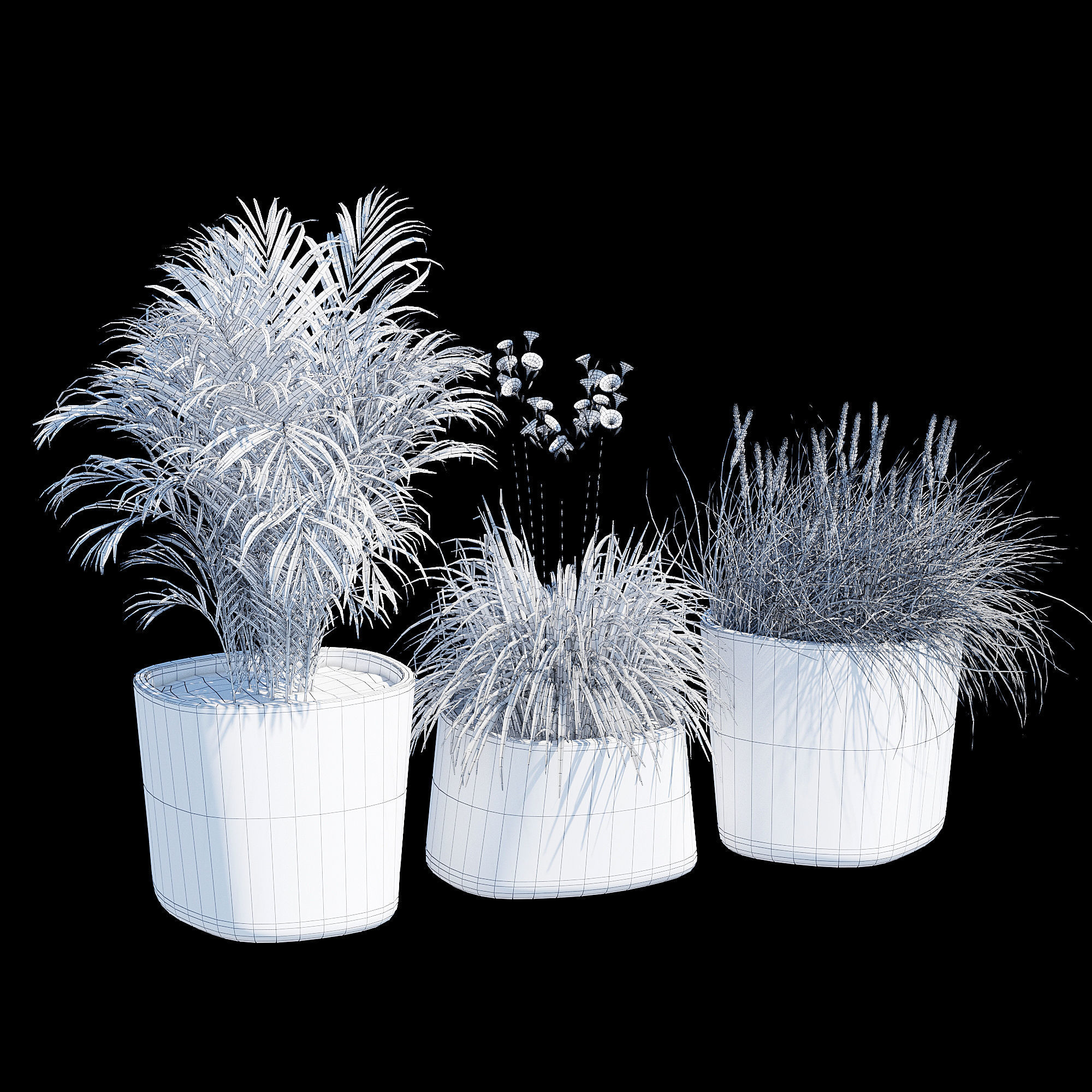 planter set 1 two concrete planters 3D model_13