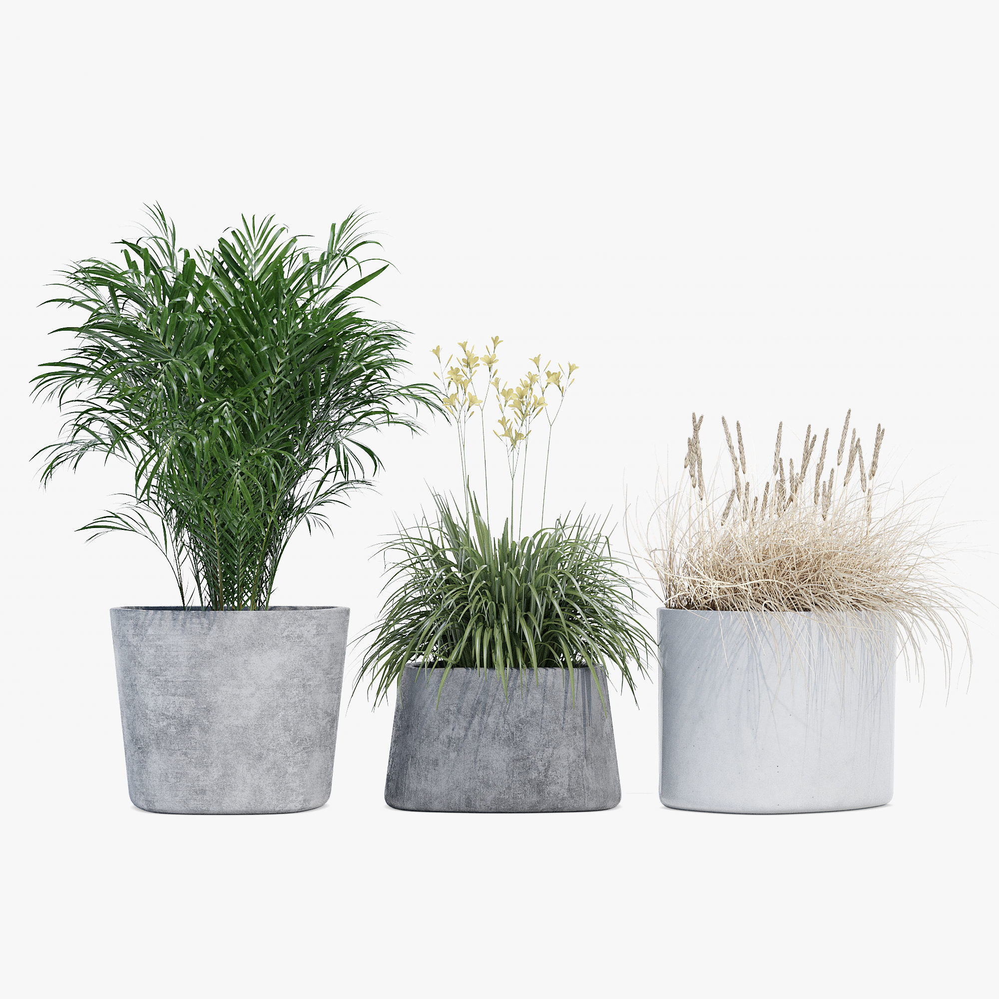 planter set 1 two concrete planters 3D model_1