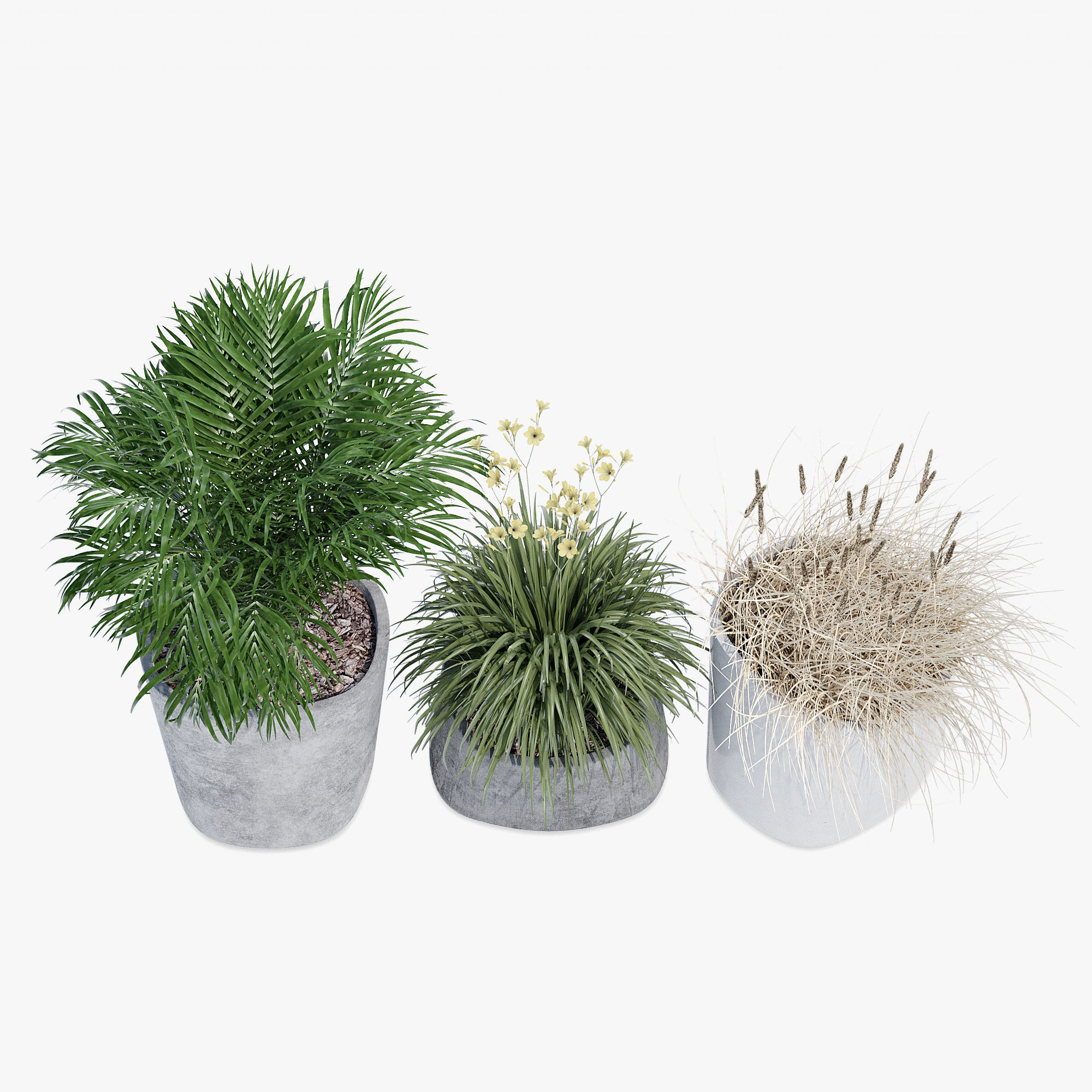 planter set 1 two concrete planters 3D model_2