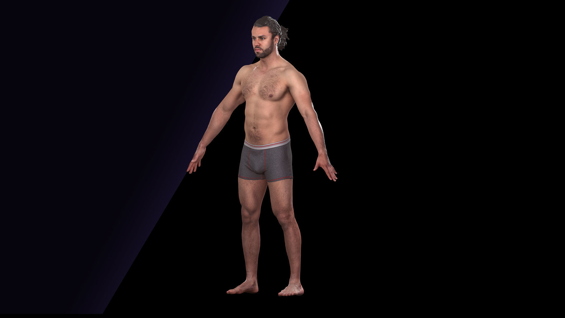 Cleaned A Pose Scan Simeon Underwear 3D model_5