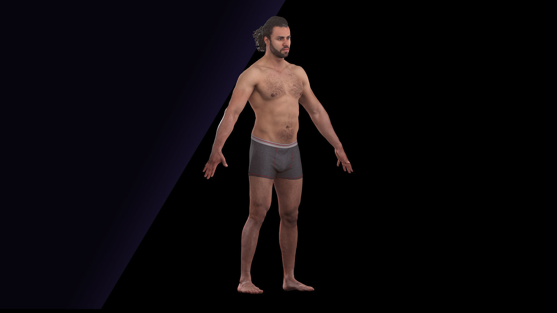 Cleaned A Pose Scan Simeon Underwear 3D model_2