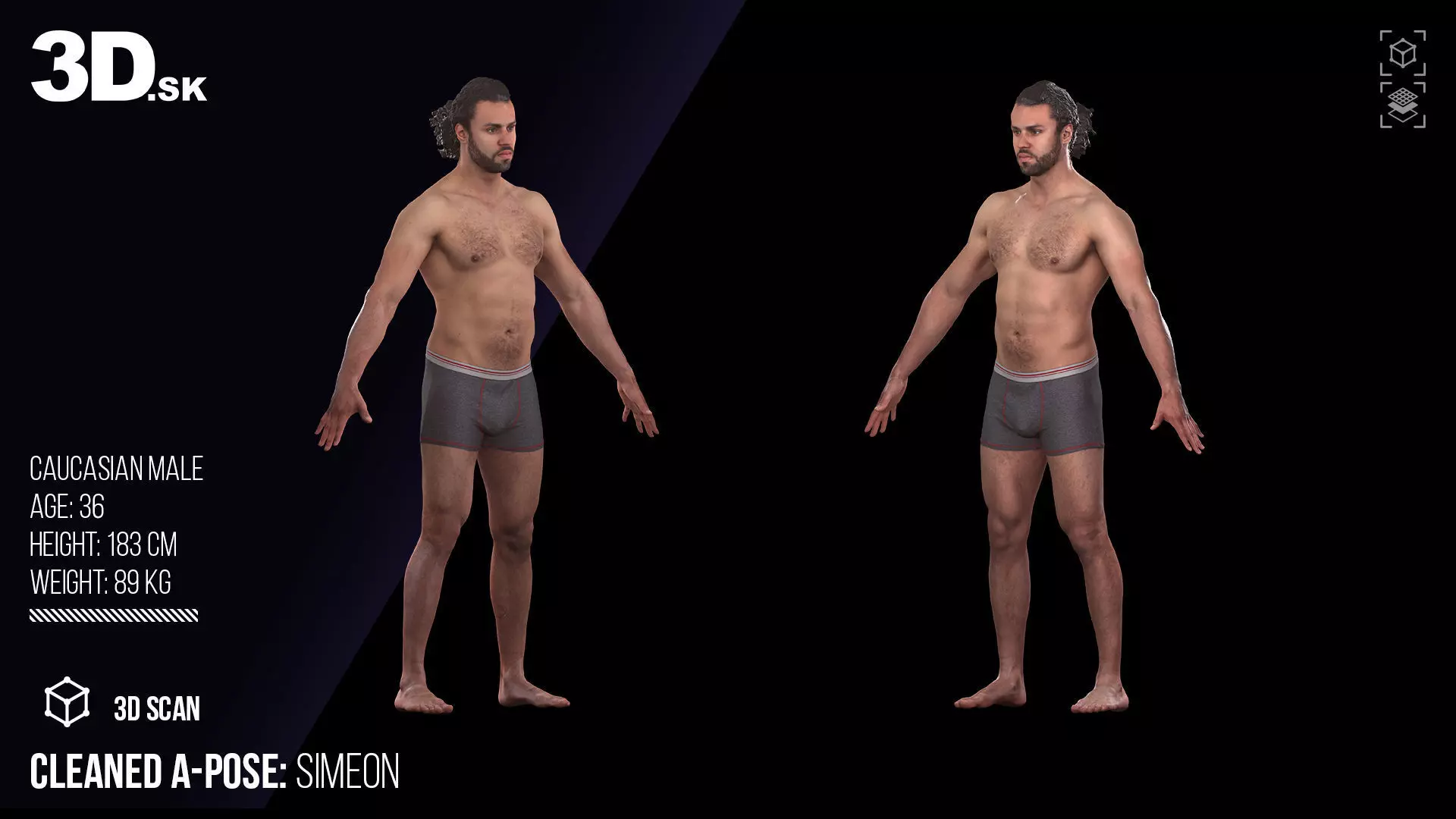 Cleaned A Pose Scan Simeon Underwear 3D model_0