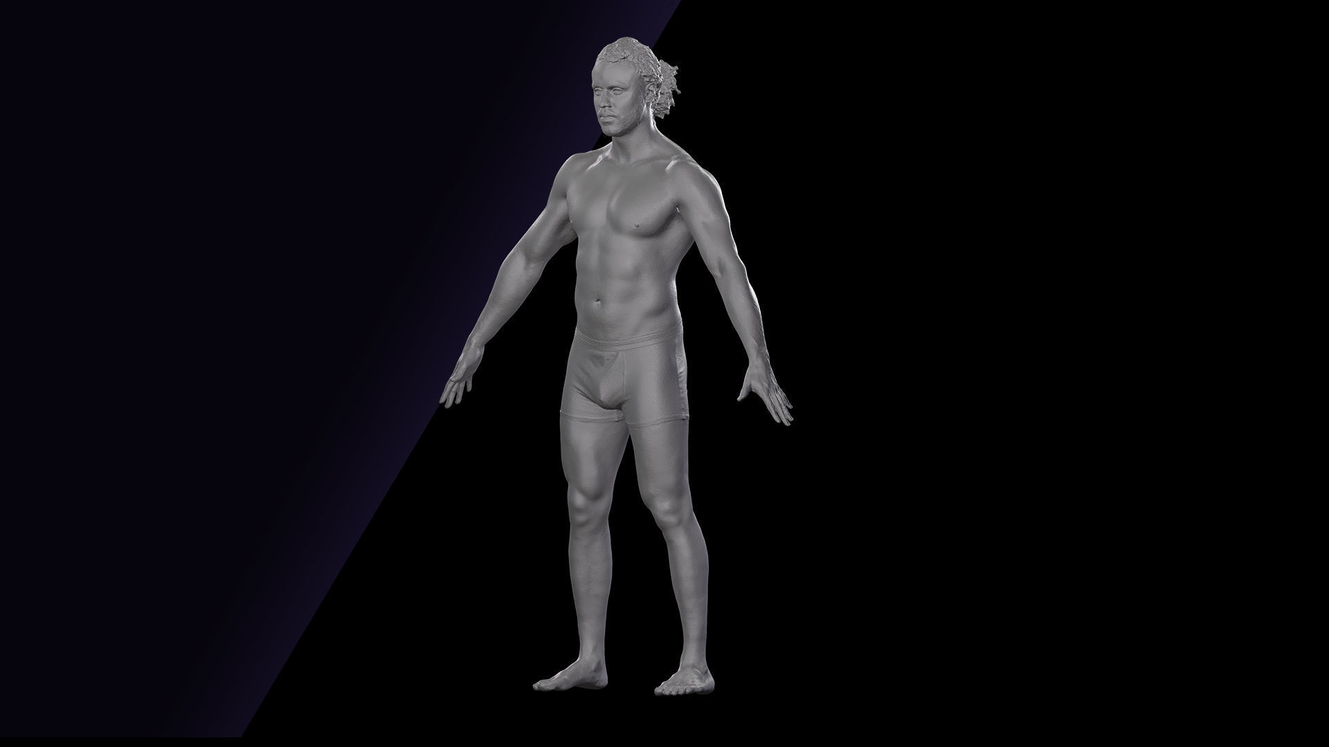 Cleaned A Pose Scan Simeon Underwear 3D model_10