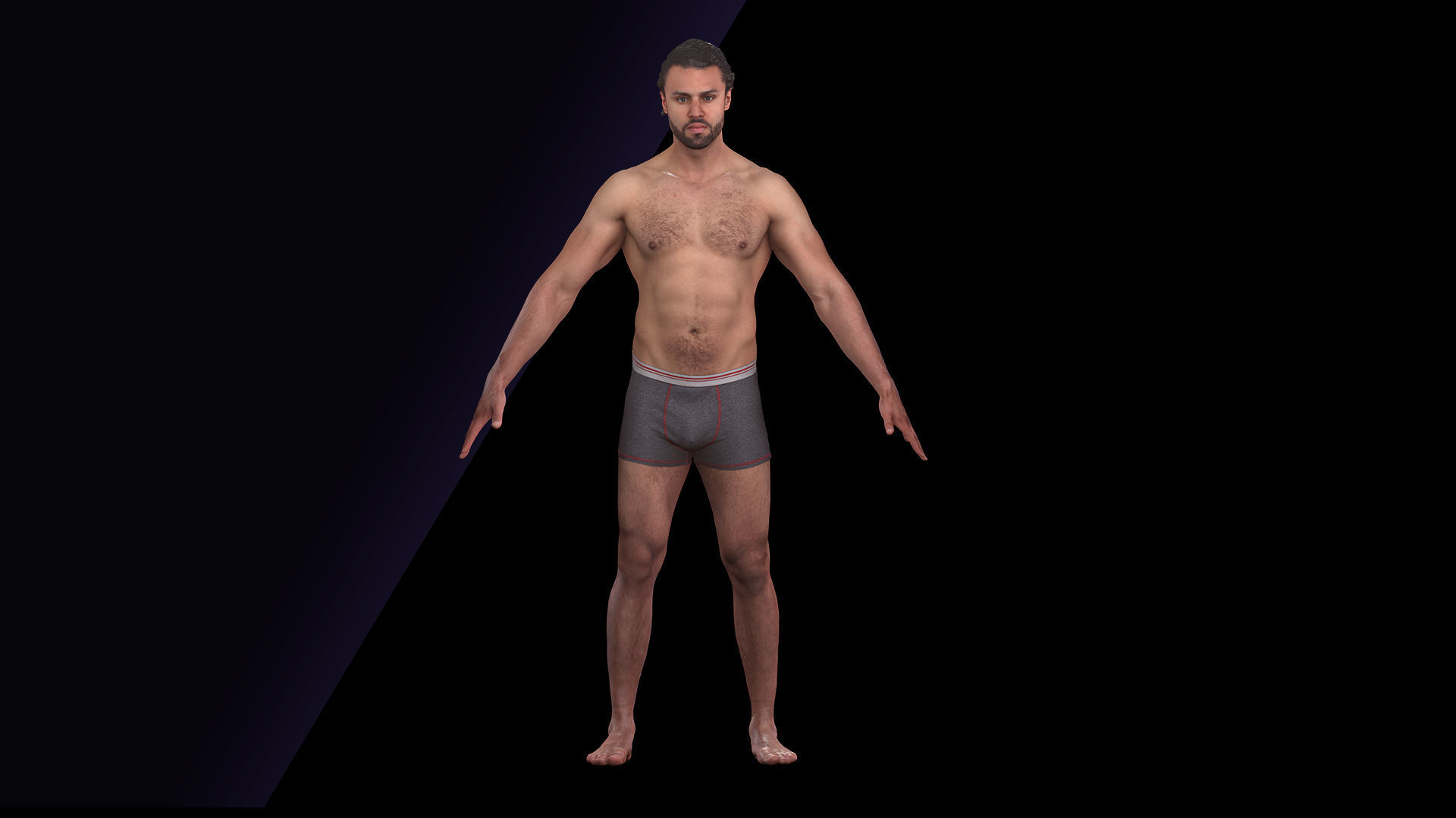 Cleaned A Pose Scan Simeon Underwear 3D model_1