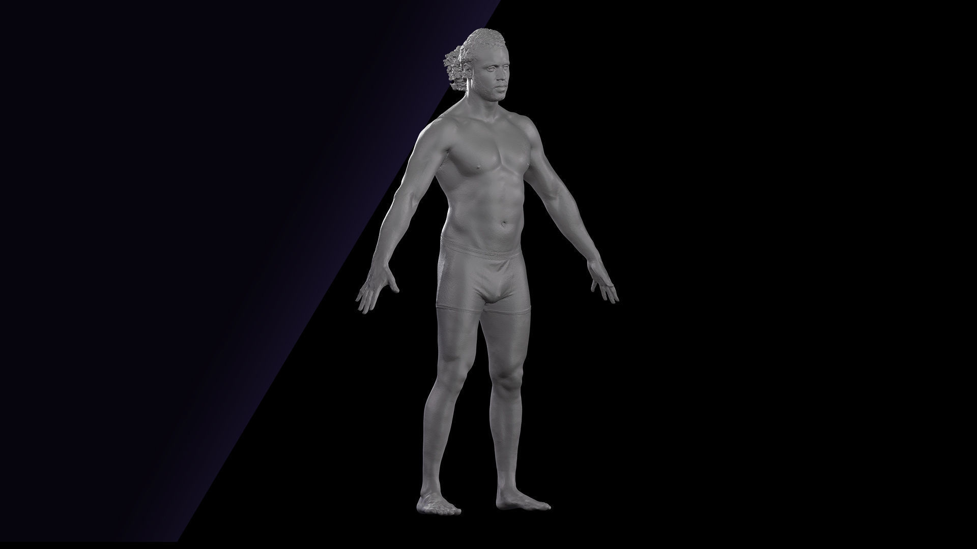 Cleaned A Pose Scan Simeon Underwear 3D model_7