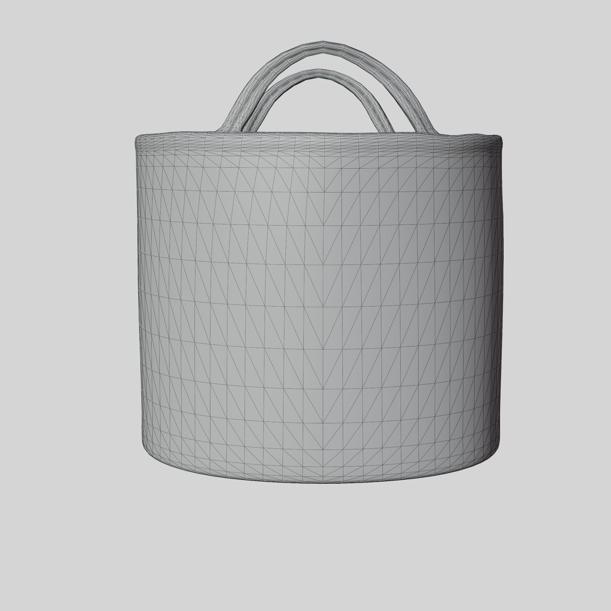 3D Model of a sturdy storage basket Low-poly 3D model_8