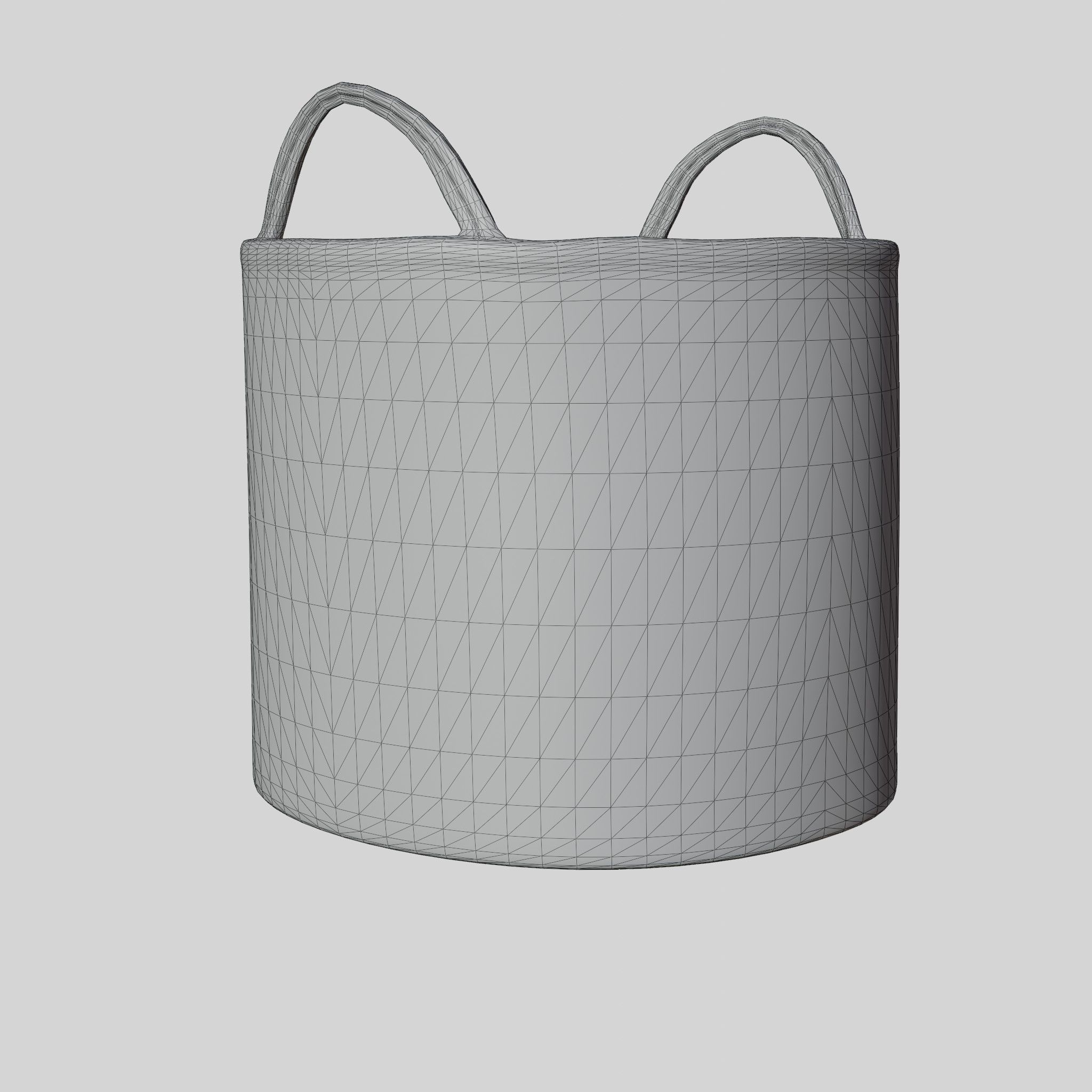 3D Model of a sturdy storage basket Low-poly 3D model_5