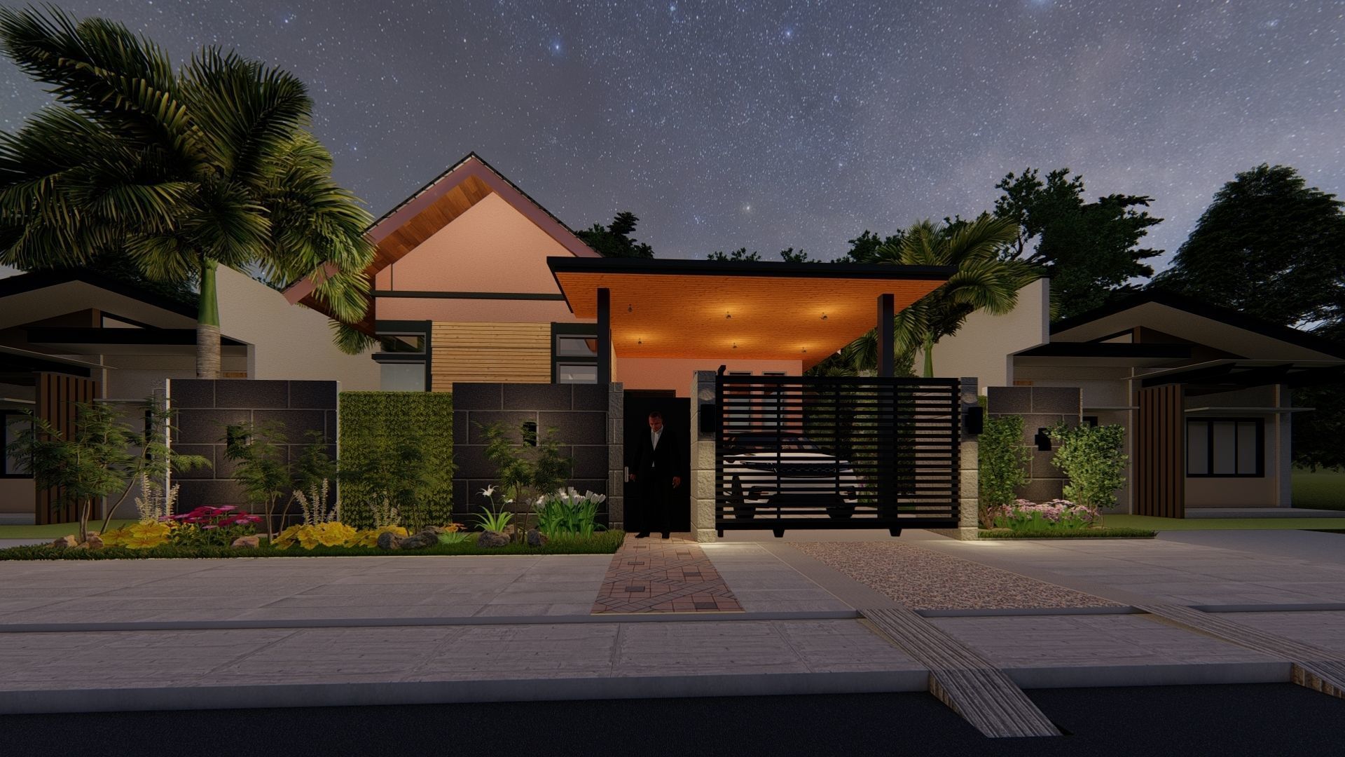 TOWN HOUSE BUILDING Low-poly 3D model_2