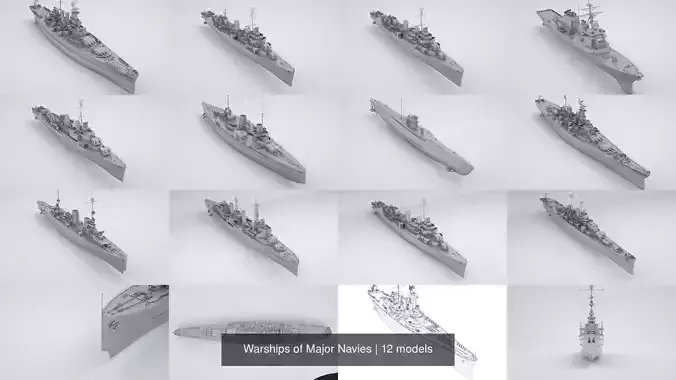 Warships of Major Navies 3D Model Collection
