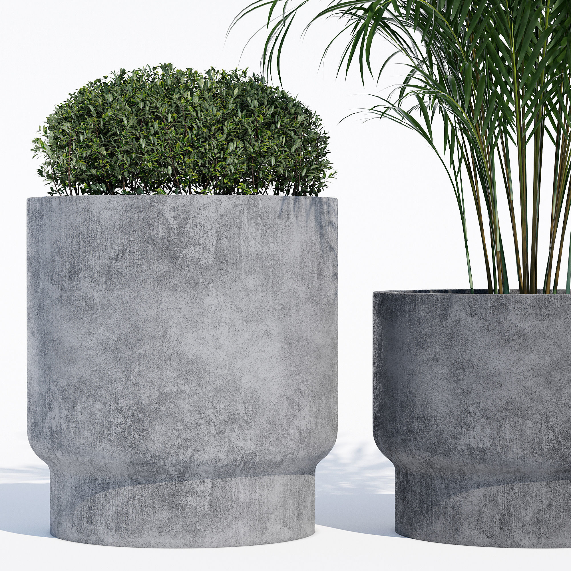 planter set 4 four potted plants 3D model | CGTrader