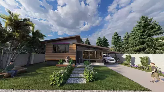 Modern Bungalow House Single Storey