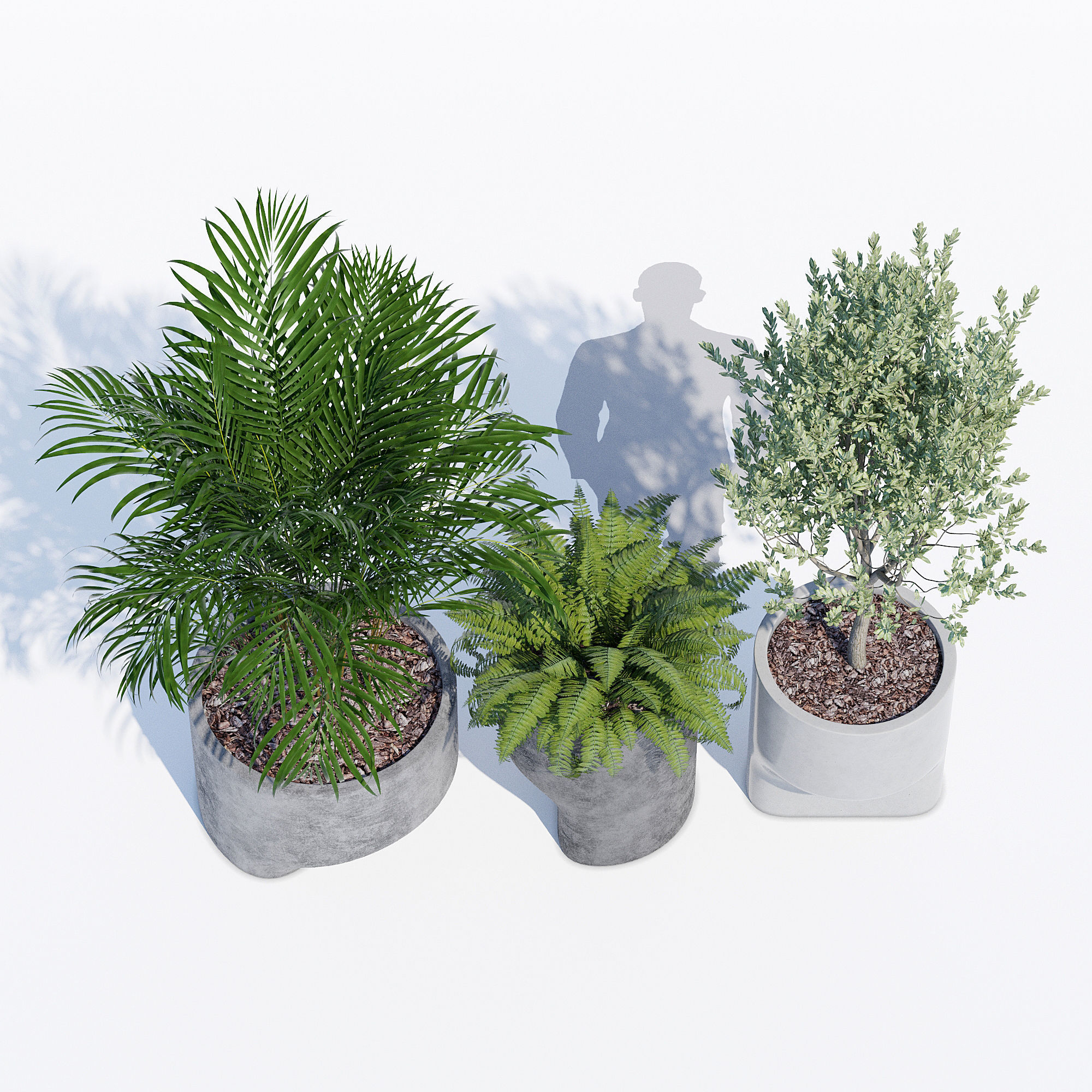 planter set 6 three concrete planters 3D model_8