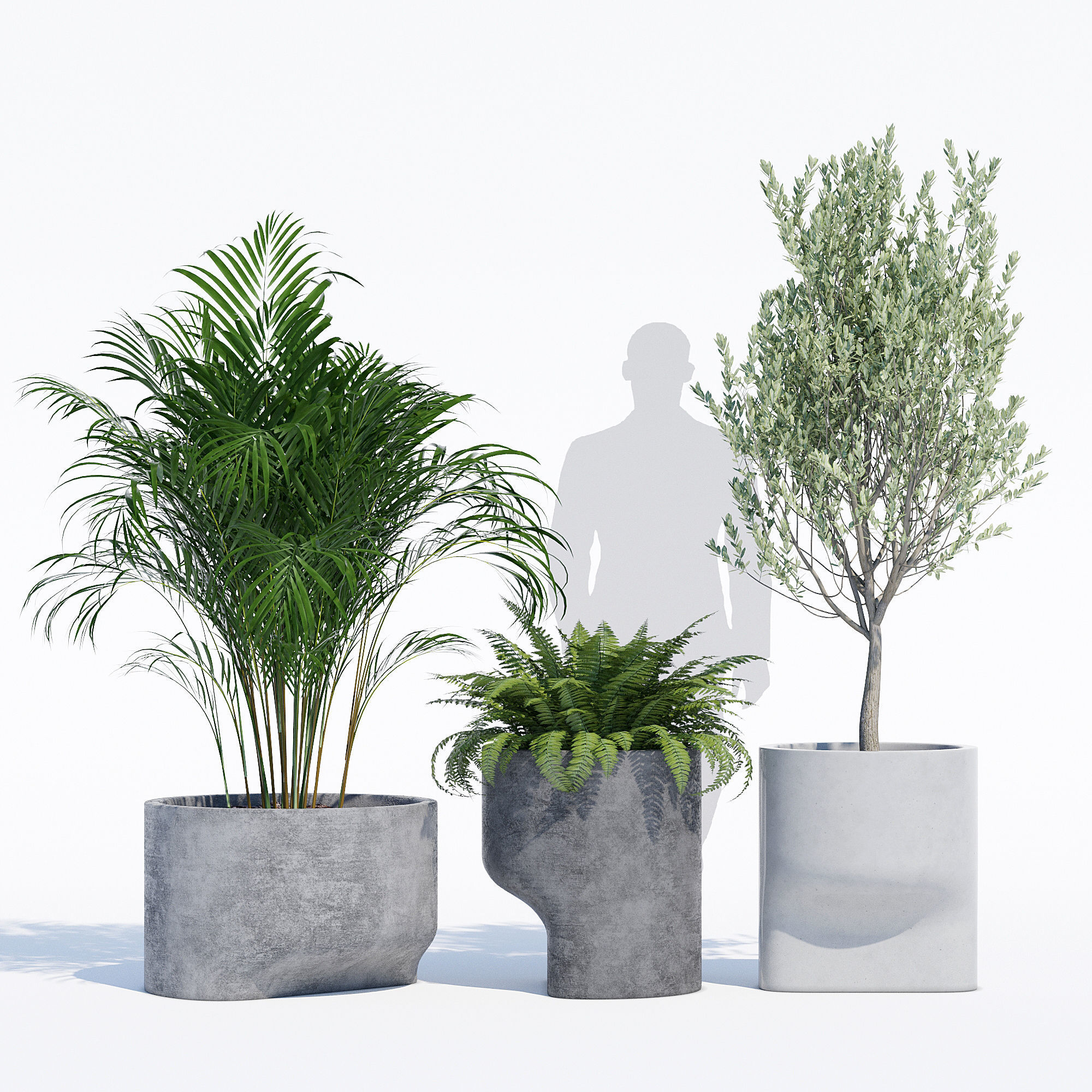planter set 6 three concrete planters 3D model_11