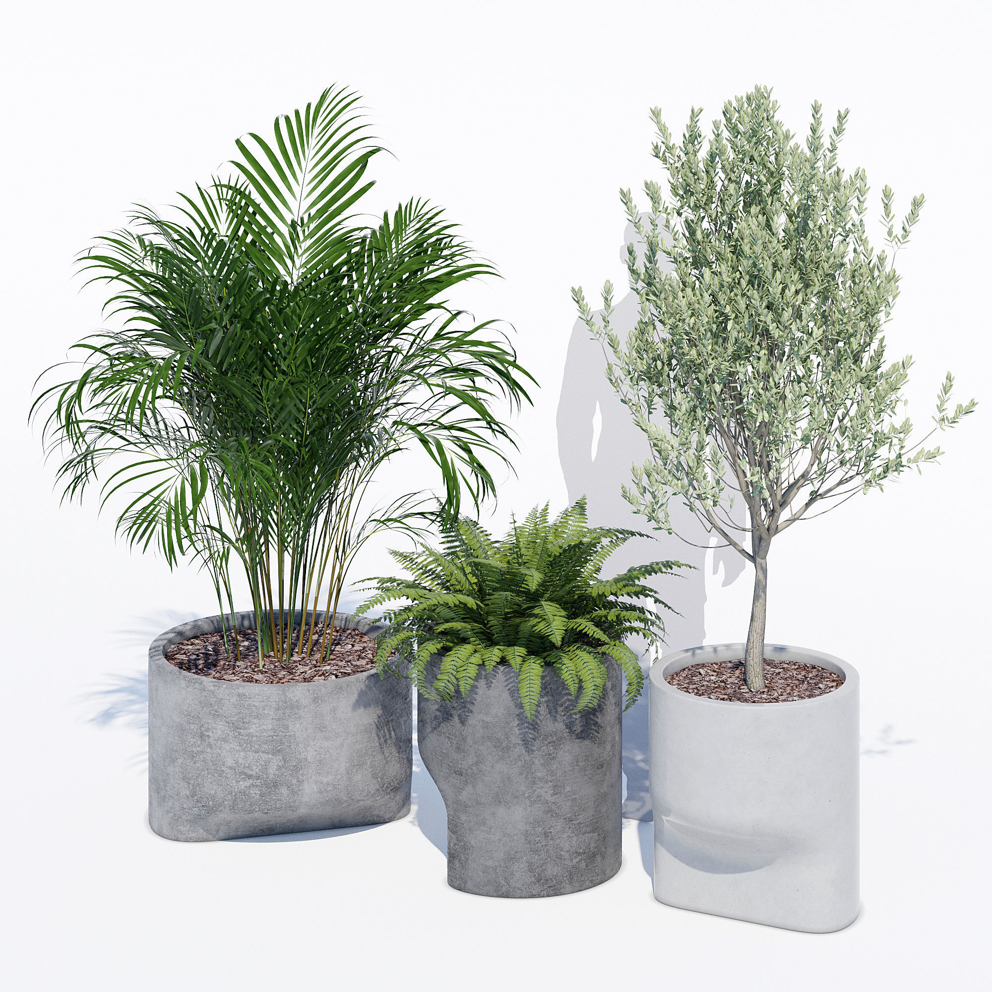 planter set 6 three concrete planters 3D model_6