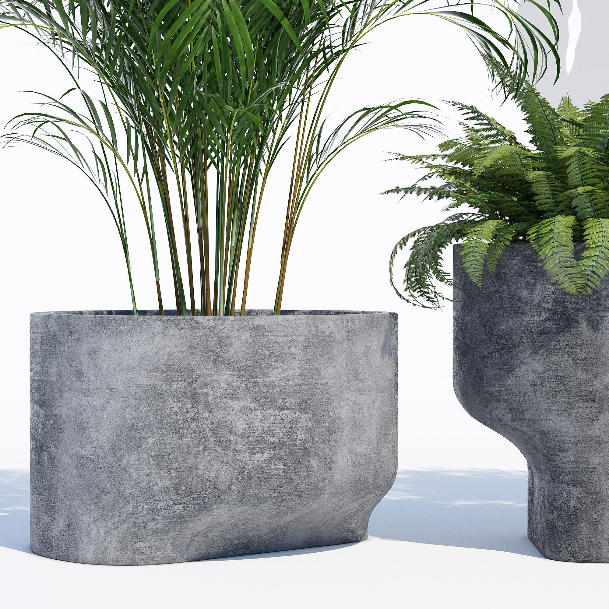planter set 6 three concrete planters 3D model_10