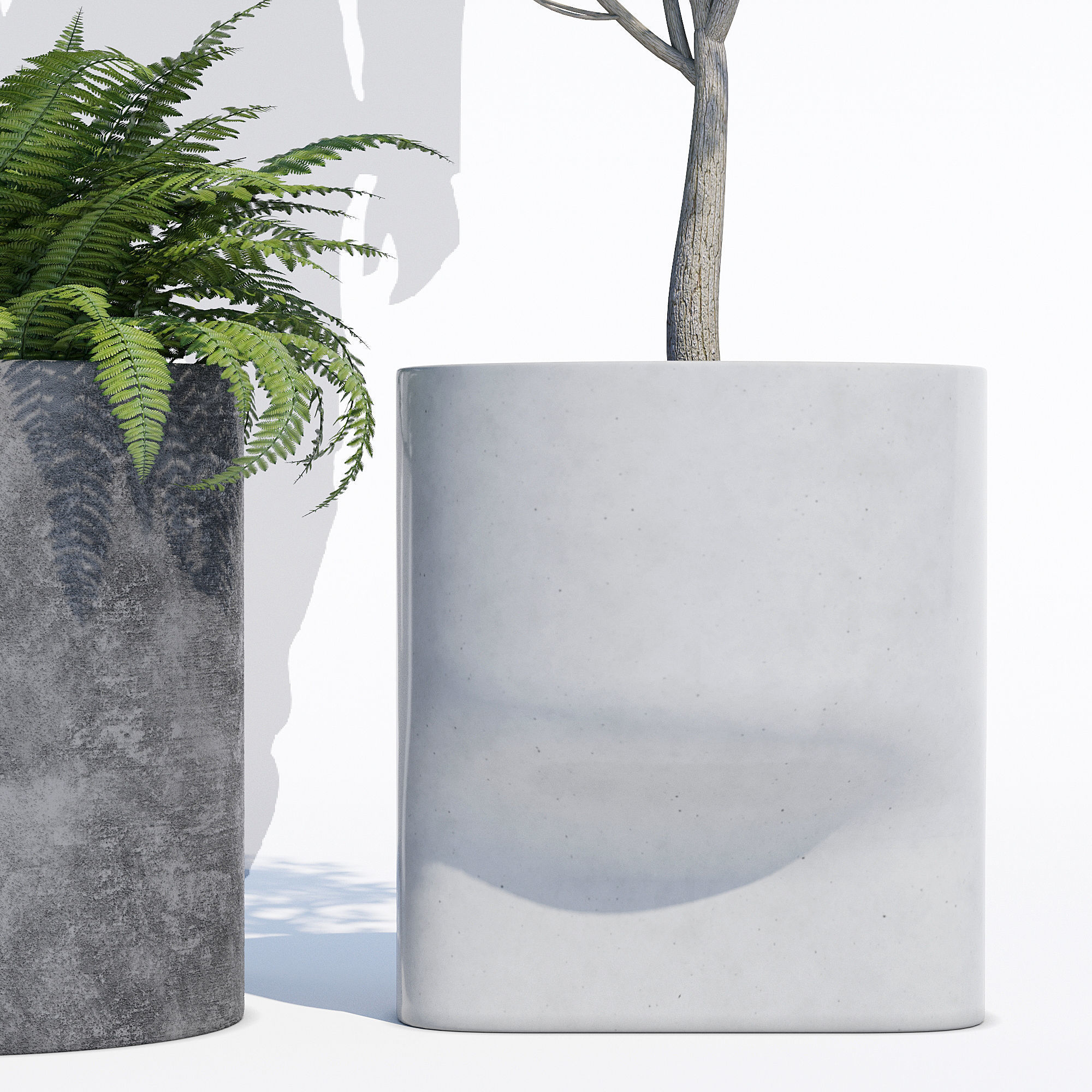 planter set 6 three concrete planters 3D model_12
