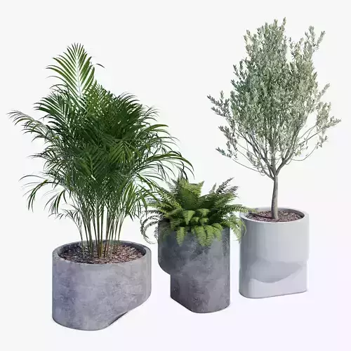 planter set 6 three concrete planters