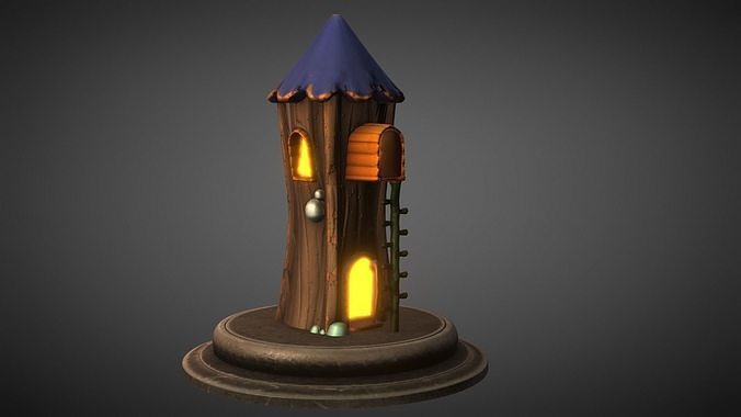 Stylized Fantasy House Low-poly 3D model