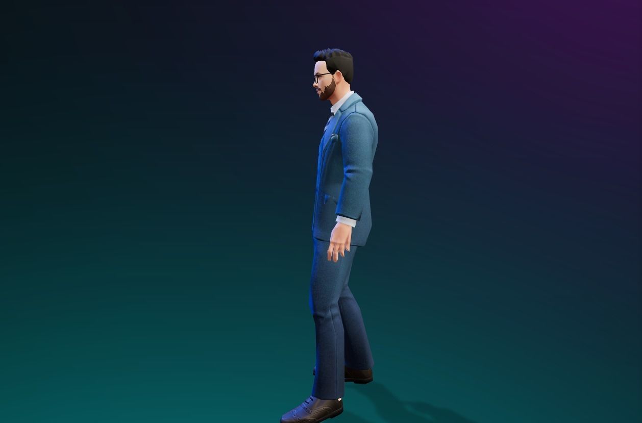 Rigged Official Man 3D Character 3D model_3